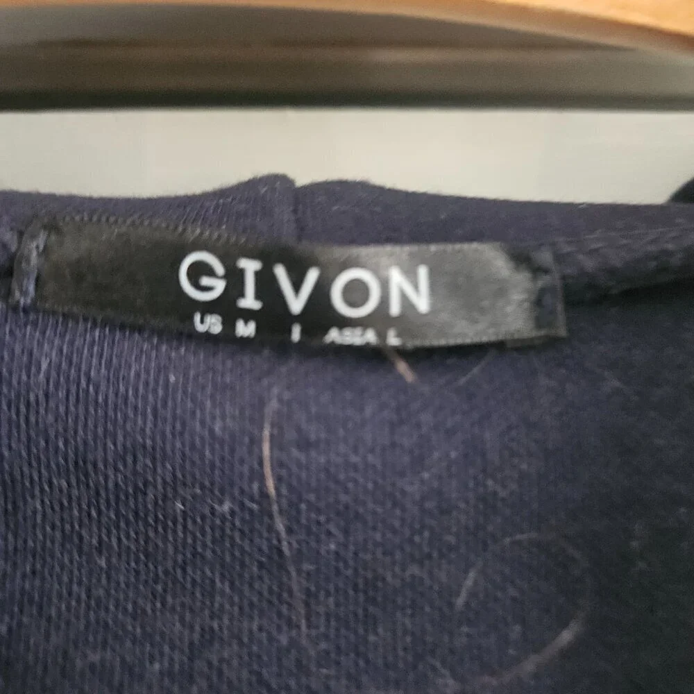 Basic Lightweight Zip Up Hoodie Long Sleeve Large Navy Hooded Sweatshirt - Picture 4 of 6